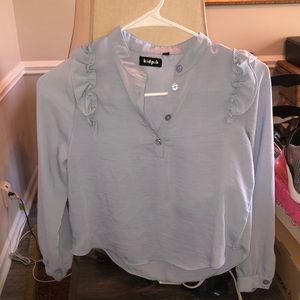 Baby blue long sleeve casual shirt